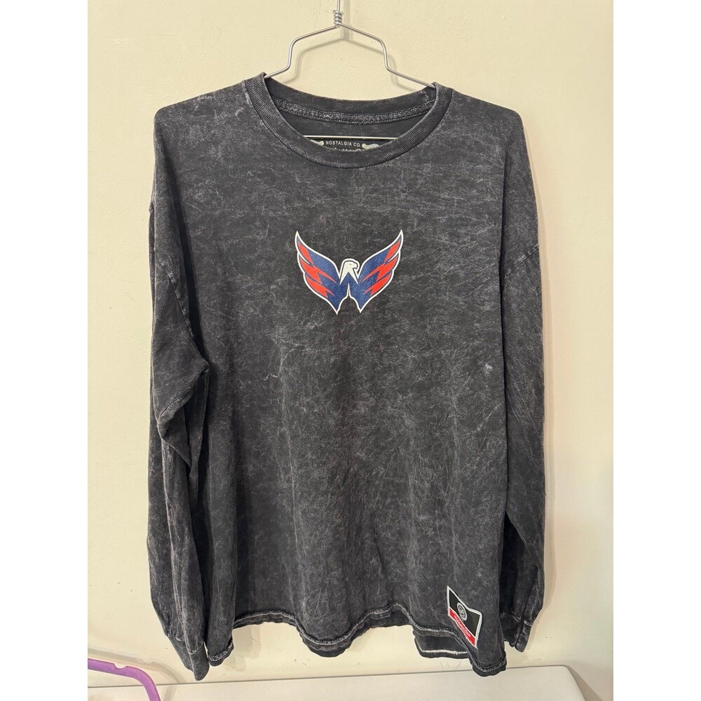NHL WASHINGTON CAPITALS WEAGLE MITCHELL & NESS LOGO LS TEE xl